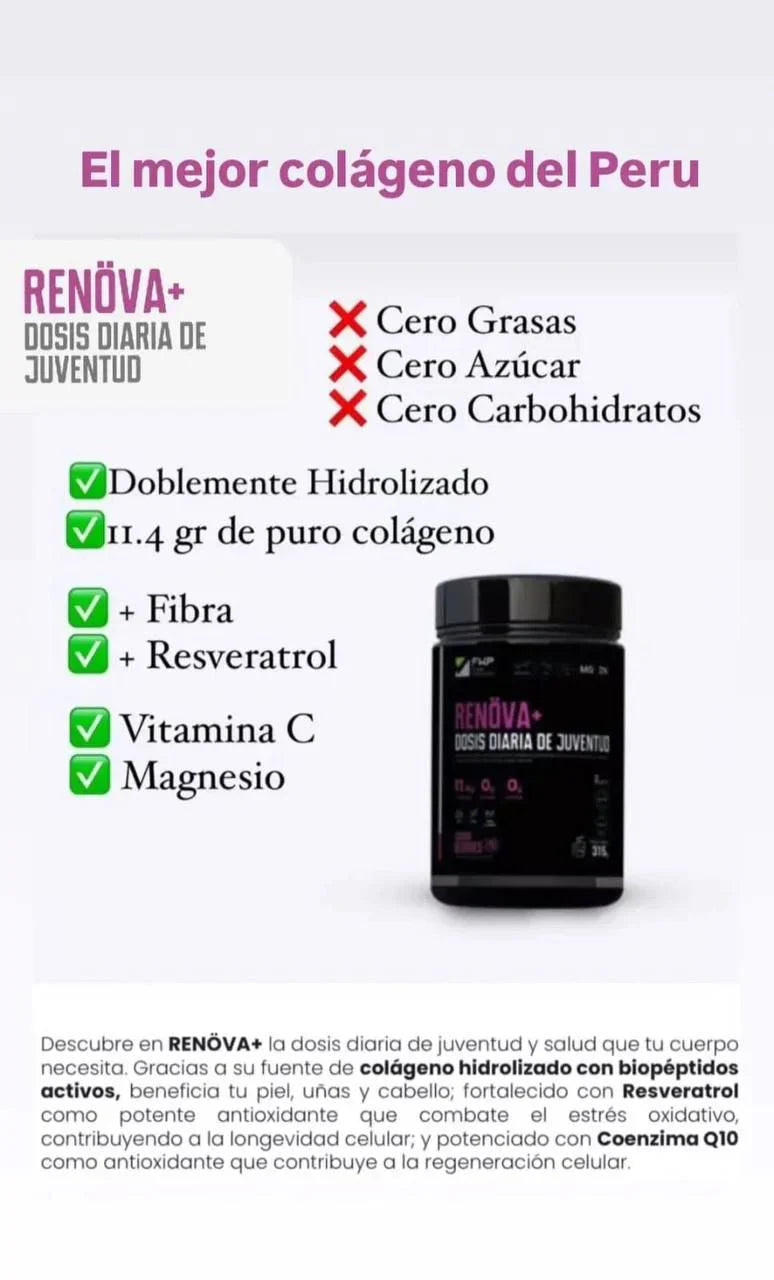 Colágeno Renöva Plus™ Tu dosis Diaria de Juventud y Vitalidad